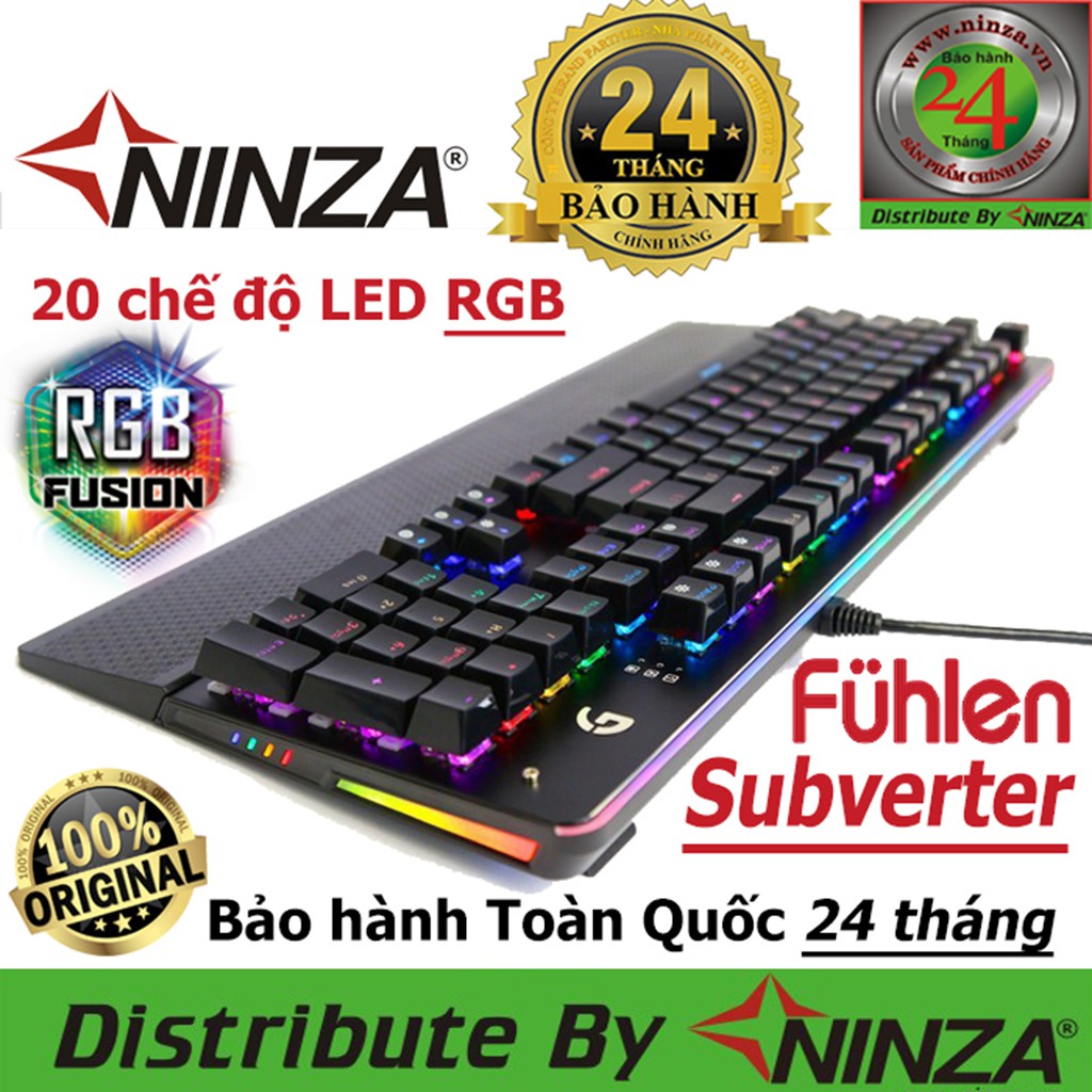 Bàn phím cơ quang học Fuhlen subverter RGB - Black Blue Switch - Chính hãng - Ninza phân phối - Bảo hành 24 tháng