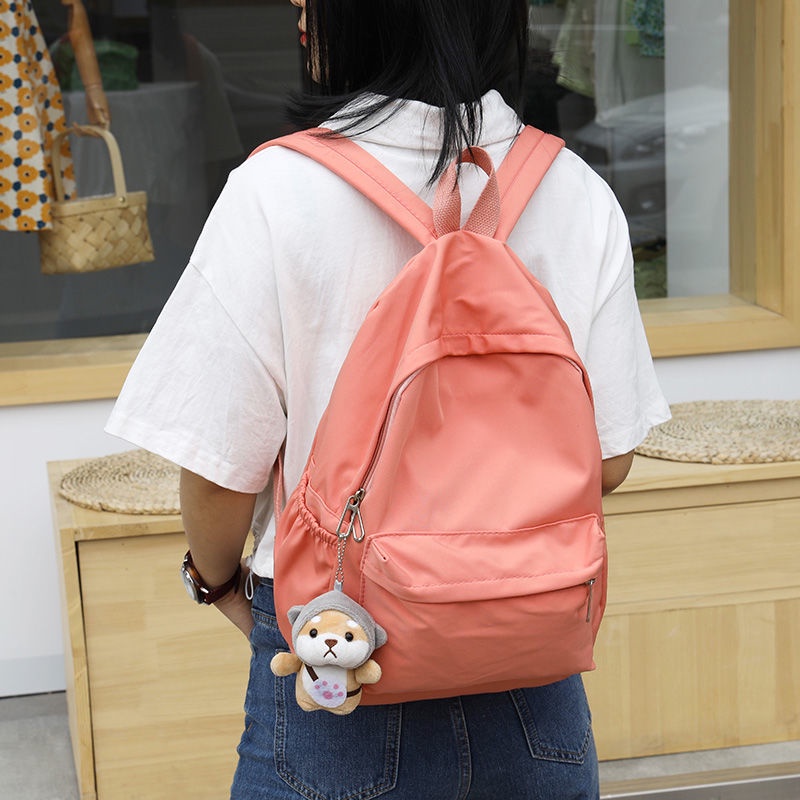 Menas Ba Lô Học Sinh Cỡ Lớn Màu Trơn Đơn Giản Phong Cách Hàn Quốc Màu Sắc