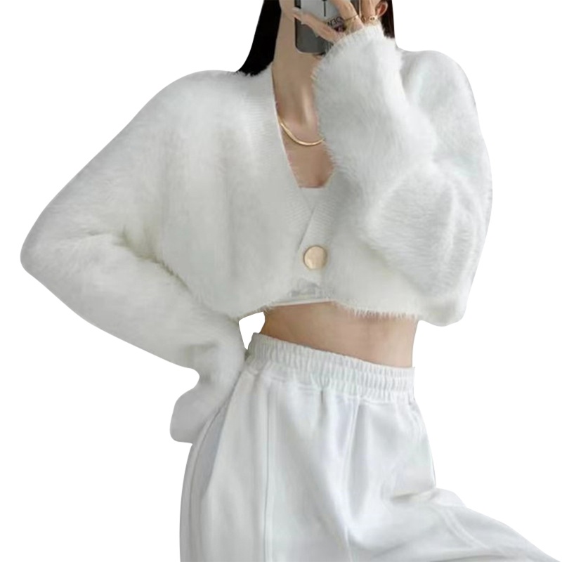 Áo Khoác Lông Xù Màu Trơn Dễ Thương Dành Cho Nữ