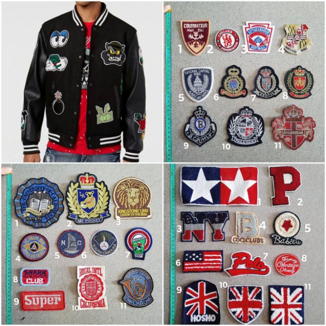 [Mua 4 tặng 1] Sticker lô gô , patches ủi , miếng thêu dán vào quần jean , áo khoác