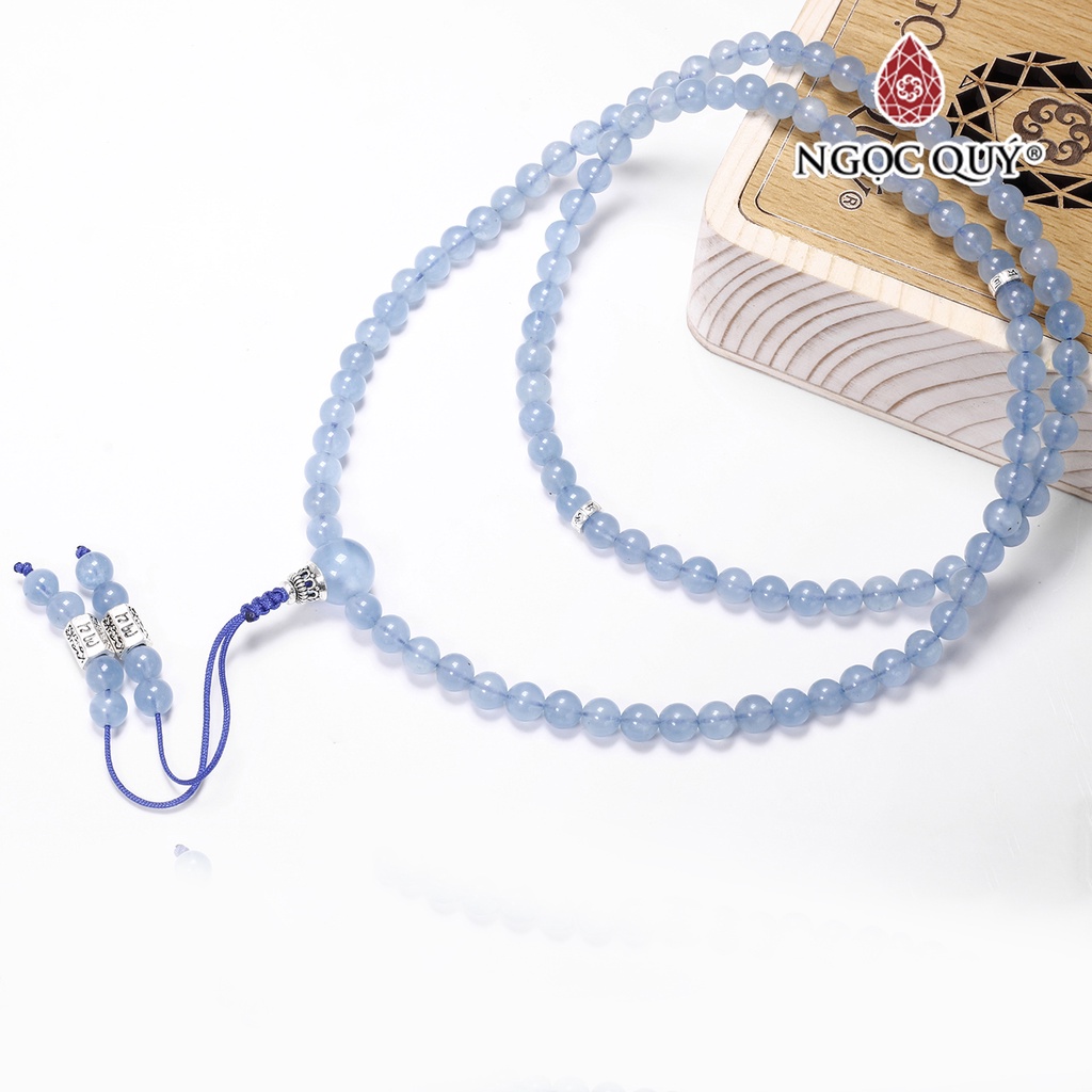 Vòng chuỗi 108 hạt aquamarine hải lam ngọc - Ngọc Quý