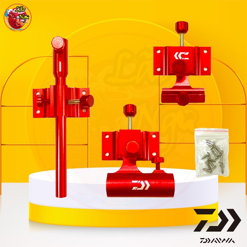 Bộ Pat gắn thùng - Pat rọng cá - Pat chống cần - Pat khay mồi chính hãng Daiwa chất liệu kim loại cao cấp