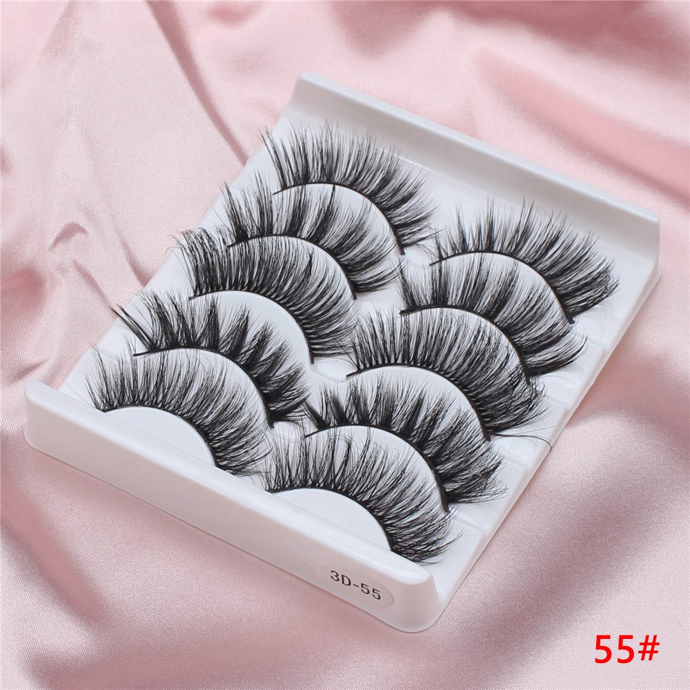 Bộ 5 Cặp Mi Giả 3D Dài Dày Tự Nhiên Dùng Trang Điểm Cho Nữ lông mi giả