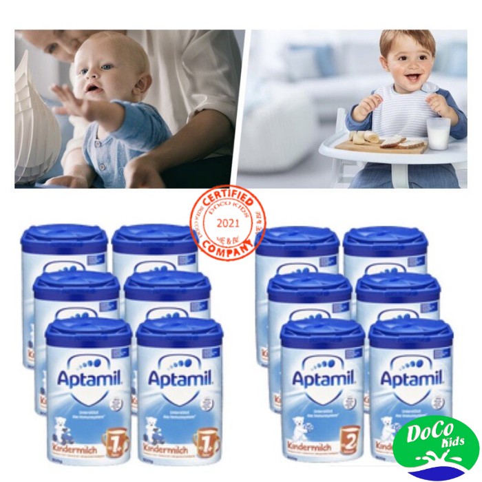 Sữa Aptamil Pronutra nội địa Đức (Aptamil xanh cao) đủ số 1,2,3 1+ 2+, 800g, Cho bé yêu phát triển toàn diện