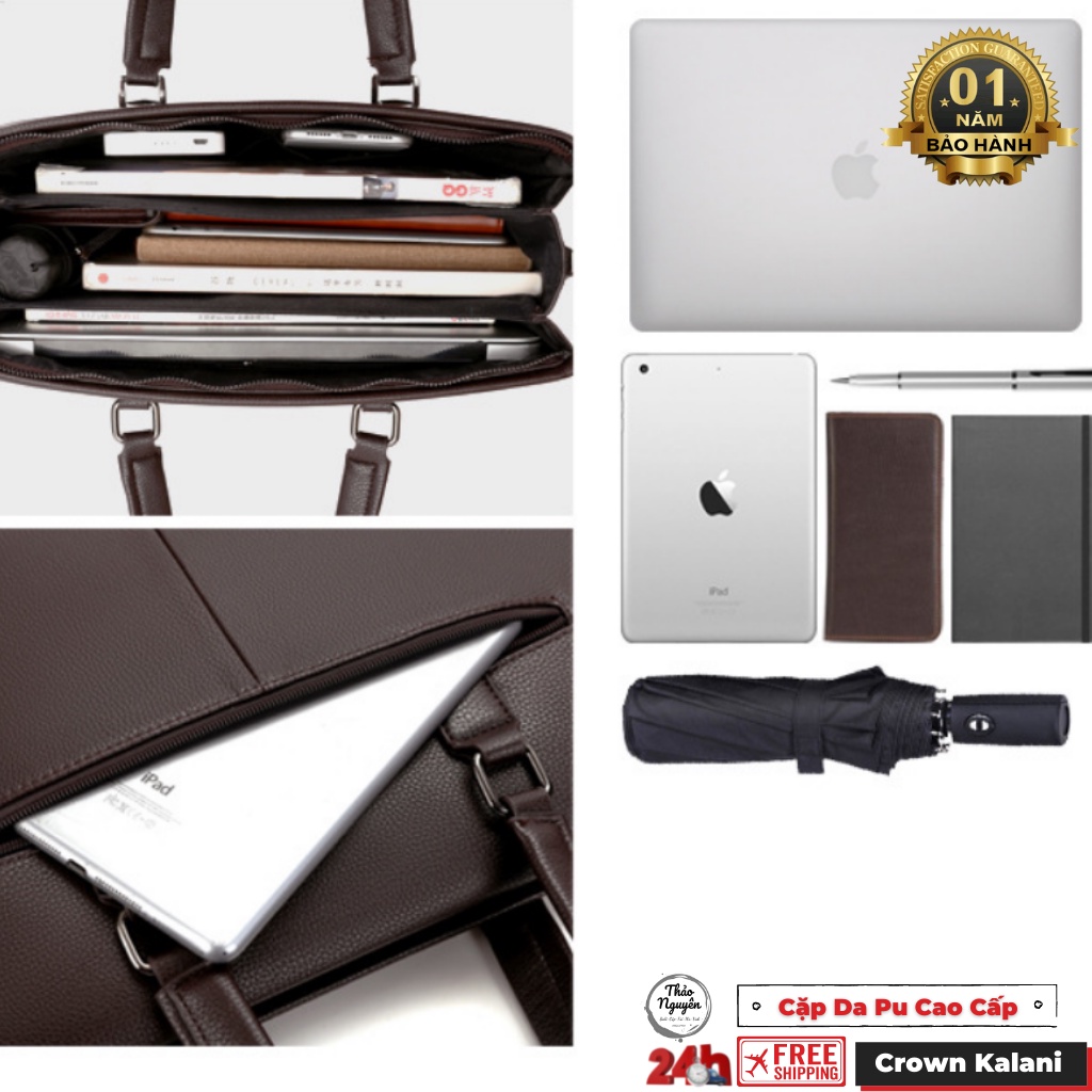 Cặp da công sở -Cặp xách công sở-Cặp giáo viên-Cặp Lap top Chính Hãng Crown Kalani  801- Free Ship(Bảo hành 1 năm) | BigBuy360 - bigbuy360.vn