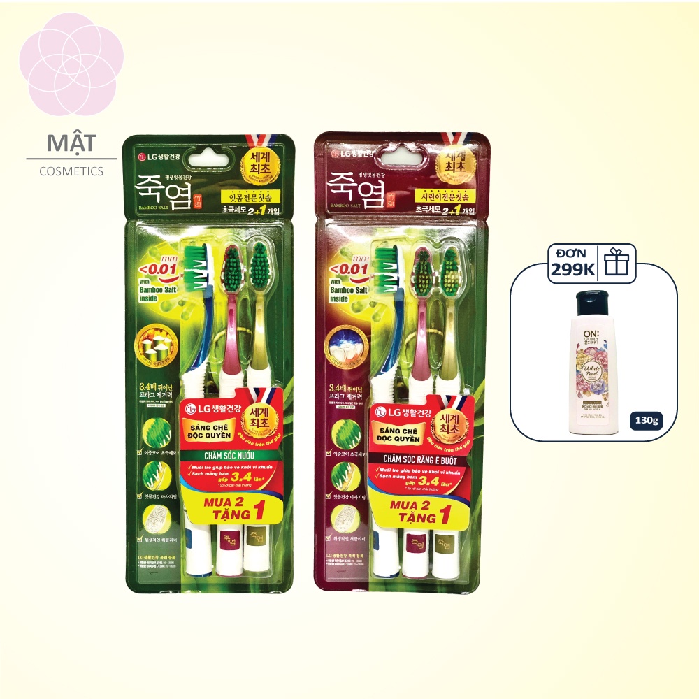 Bàn Chải Đánh Răng Bamboo Salt Shirinnee và In Mom Vỉ 2+1