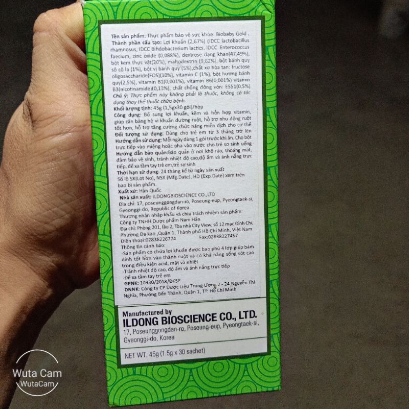 Biobaby gold men visinh từ hàn quốc hộp 30 gói ILDONG