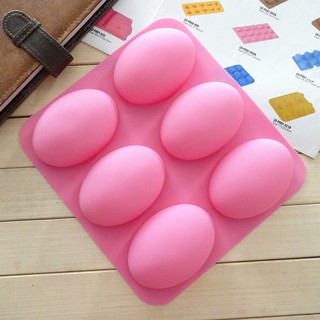 VN✿ 6 Slots 3D Oval Shape Silicone Soap Mould Handmade Jelly Maker Cake Mold Tool