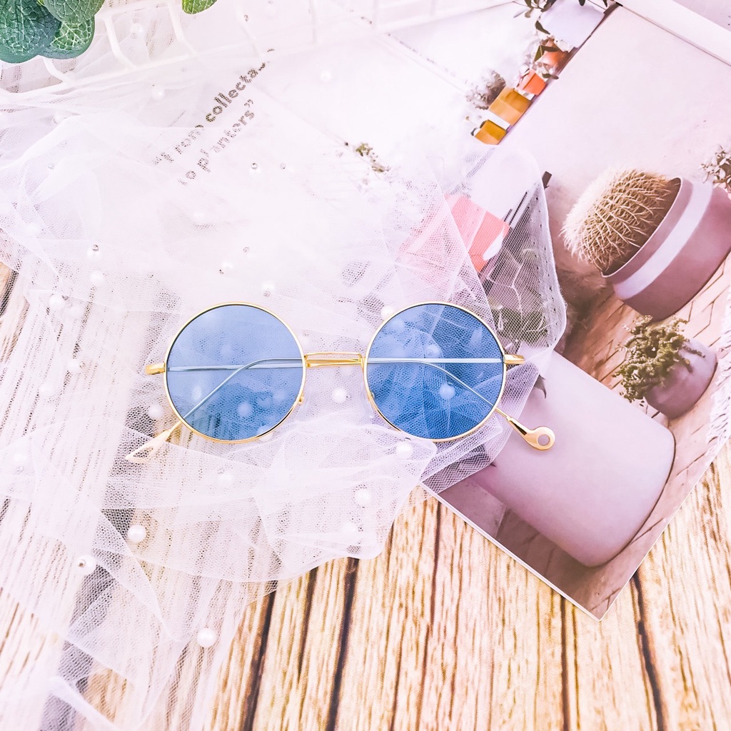 Mắt Kính Thời Trang Siêu Cấp Form Tròn Chân Kim Loại 585 Retro Phong Cách Hàn Quốc - Hazo