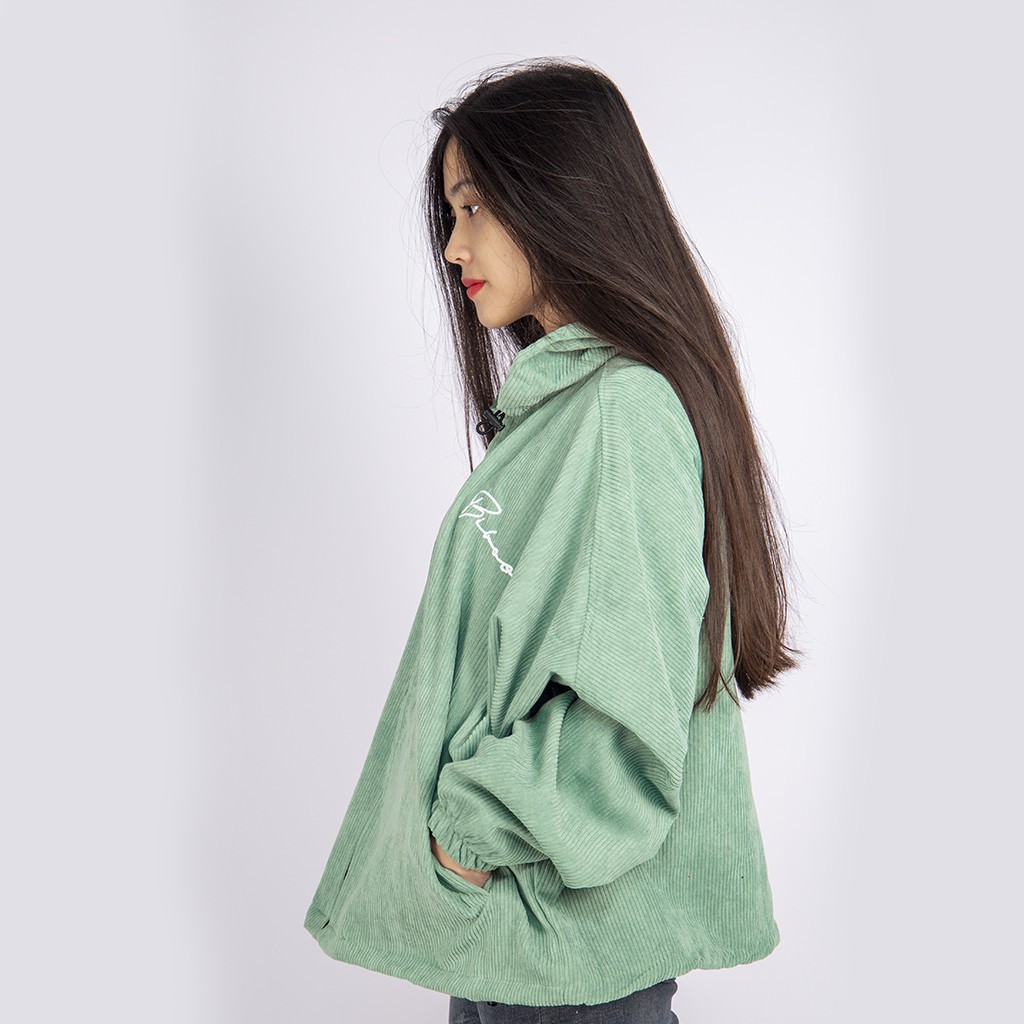 Áo khoác kaki nữ form rộng nhung tăm cánh dơi khóa kéo có mũ Unisex nam nữ GAZU-070 | BigBuy360 - bigbuy360.vn