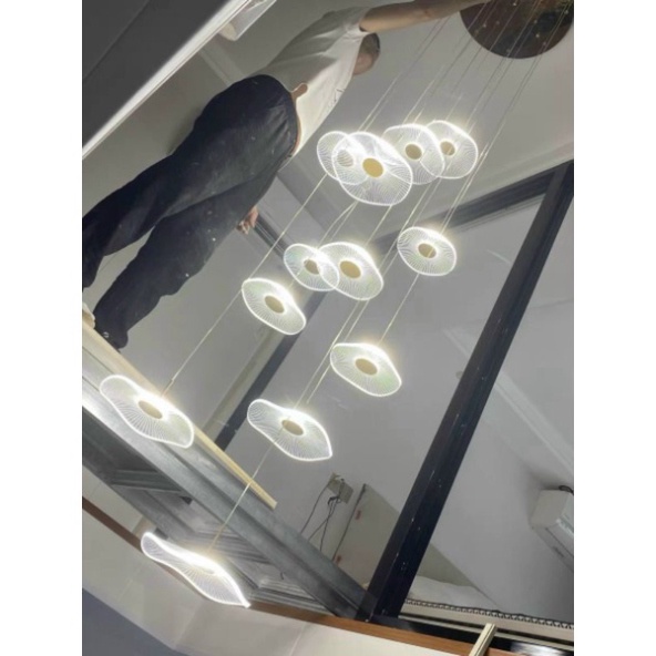 Ảnh thật 200% - Đèn thả thông tầng KATANA cánh lá sen phong cách sang trọng, hiện đại, độc đáo, đèn trang trí hiện đại D