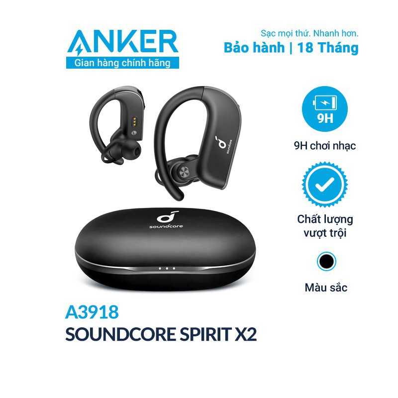 Tai nghe không dây thể thao Anker SoundCore Spirit X2 A3918 chống nước IP68 , âm Bass mạnh mẽ
