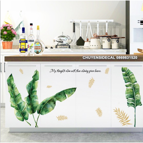 Decal dán tường - Lá Dừa mộc mạc