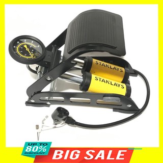 Bơm hơi đạp chân STANLAYS đa năng bơm xe đạp, bơm xe máy, bơm ô tô, bơm bể bơi mini