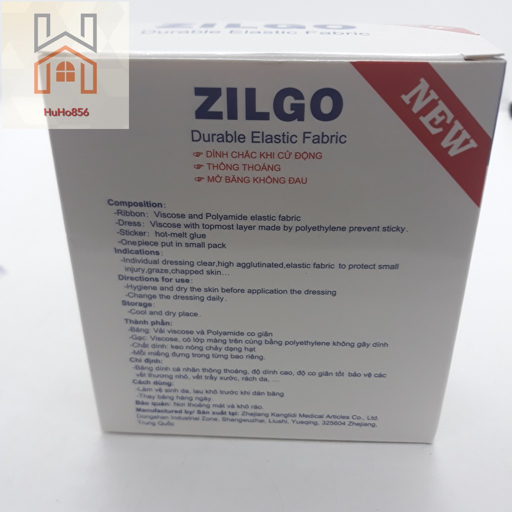 Băng cá nhân Zilgo 1,9 * 7,2 cm - Hộp 102 miếng