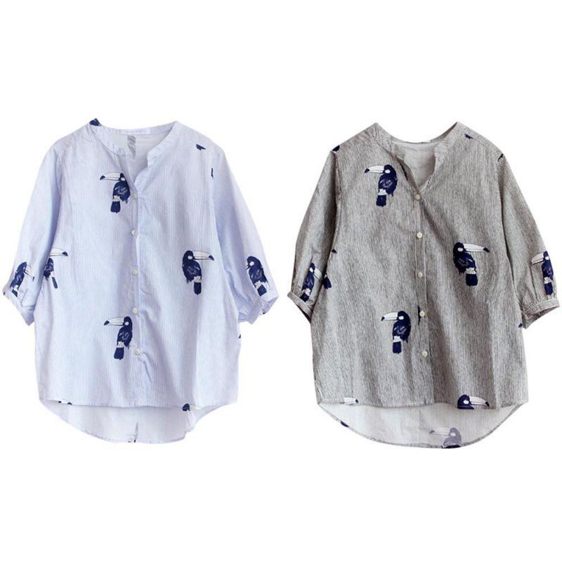 FREESHIP ĐƠN 99K_ Áo Sơ Mi Tay Lửng Hoạ Tiết Động Vật Dáng Rộng Cho Phái Nữ | BigBuy360 - bigbuy360.vn