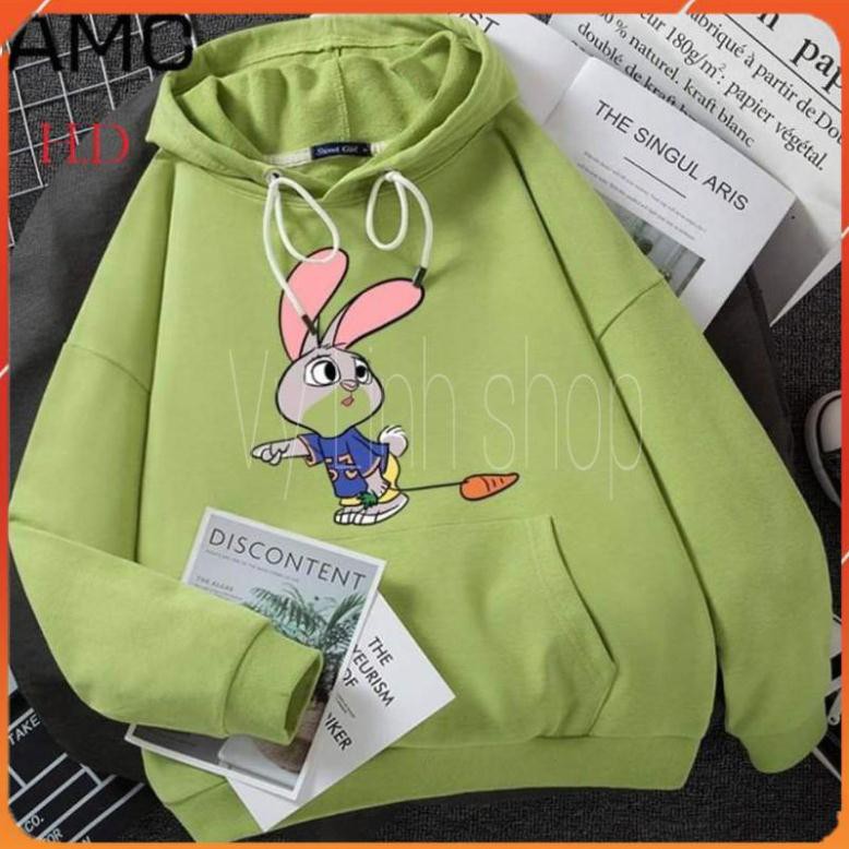 Áo hoodie nữ ♥FREESHIP♥áo nỉ bông thỏ màu  xanh | BigBuy360 - bigbuy360.vn