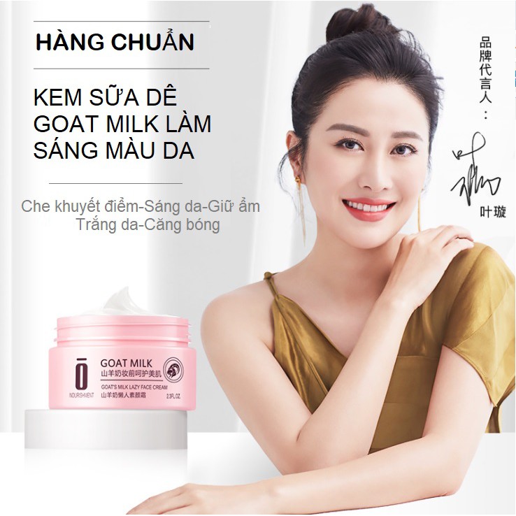 Kem Sữa Dê dưỡng trắng làm sáng màu da dưỡng ẩm chống thấm nước để trang điểm | BigBuy360 - bigbuy360.vn