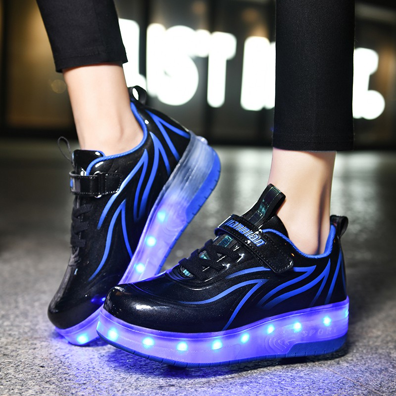 Giày trượt patin yozoh thiết kế hai bánh tích hợp đèn led thời trang năng - ảnh sản phẩm 8