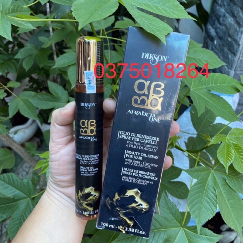 Tinh dầu Argabeta Beauty Oil Spray Dikson Milano dạng xịt phục hồi tóc hư tổn 100ml