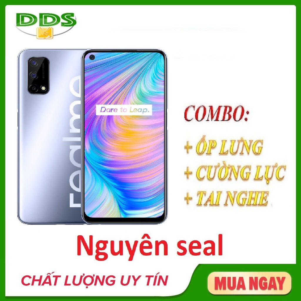 Combo điện thoại Realme Q2 4/128Gb + Ốp lưng + Cường lực + Tai nghe 5G - Hàng nhập khẩu