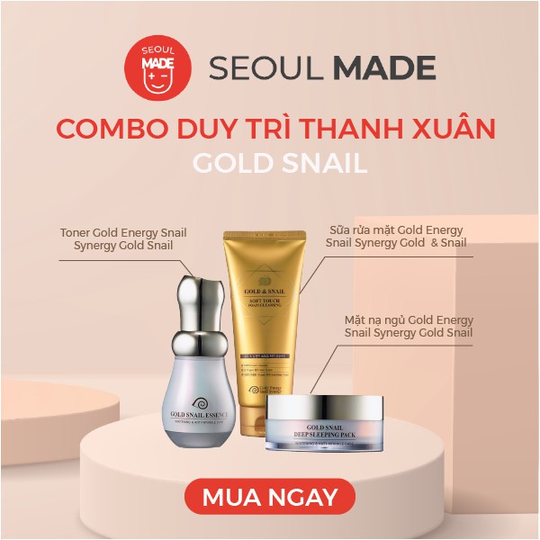 Nước cân bằng da ốc sên Hàn Quốc Gold & Snail 130ml. Cấp ẩm và ngăn ngừa lão hoá cho da. Seoul Made.