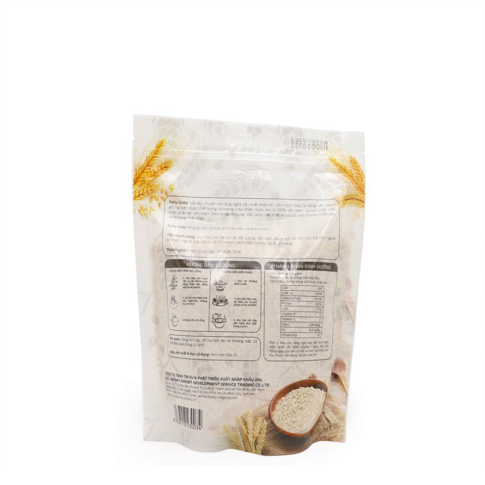 Yến mạch Daily Oats - Nhập khẩu Úc (Túi 500g)