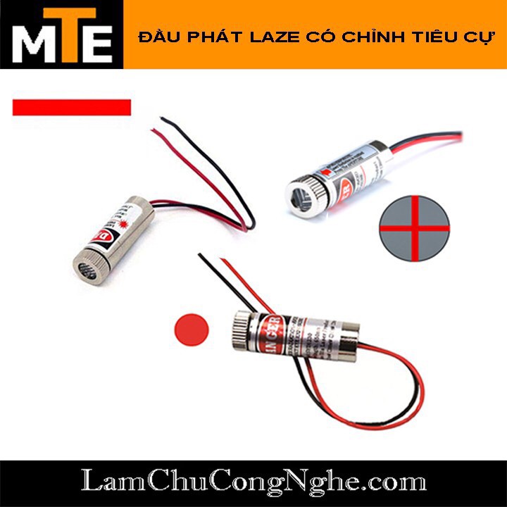 Đầu phát tia laze 3-5V 5mW - Module laser sáng đỏ chữ thập 12mm có điều chỉnh tiêu cự