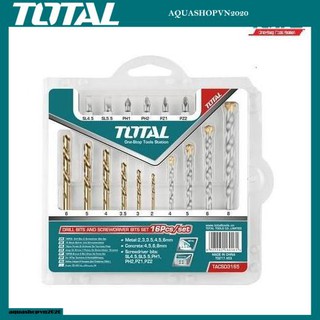 Bộ 16 mũi khoan sắt thép, bê tông và mũi bắn vít total tacsd3165