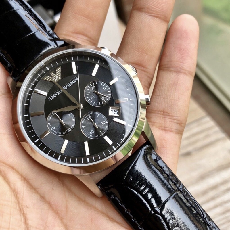 Đồng Hồ Nam Armani AR2447 Dây Da Size 40mm Chạy Full 6 Kim Lịch Ngày Hàng Cao Cấp - Bảo Hành 24 Tháng