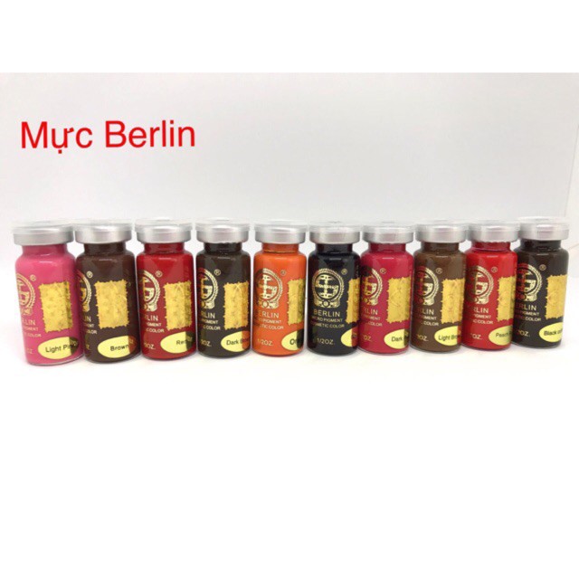 Mực xăm Berlin phun xăm Môi Mày Mí 10ml - Mực xăm Đức siêu bền đẹp lên màu chuẩn
