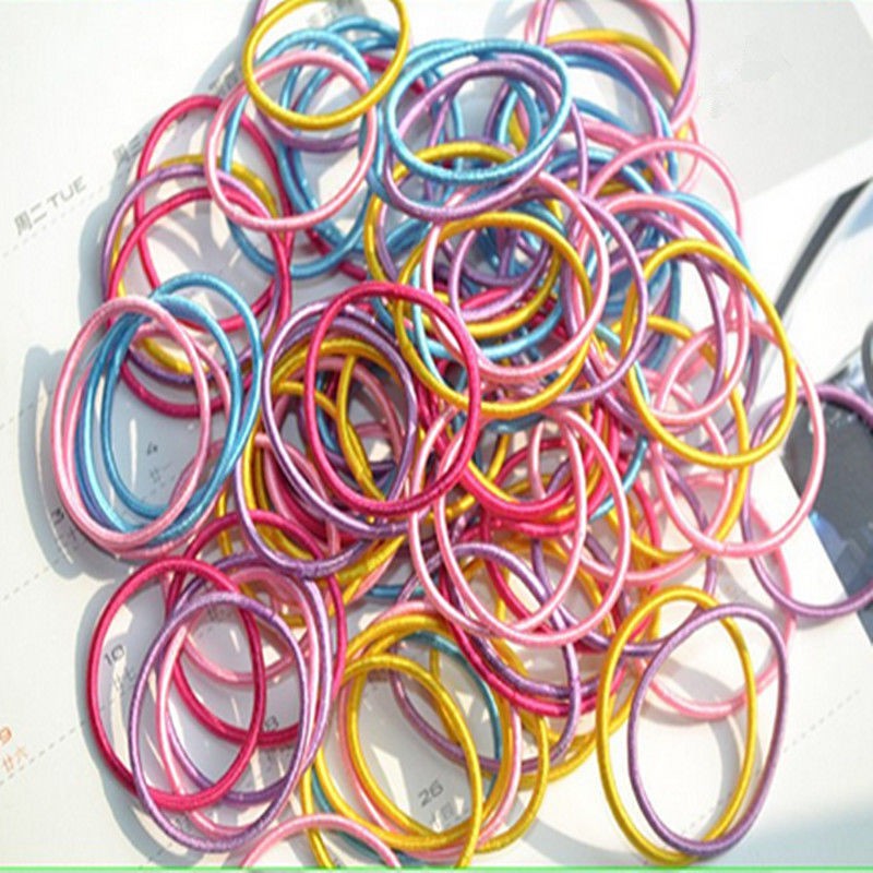 Bộ 100 dây cột tóc co dãng nhiều màu sắc đầy cá tính