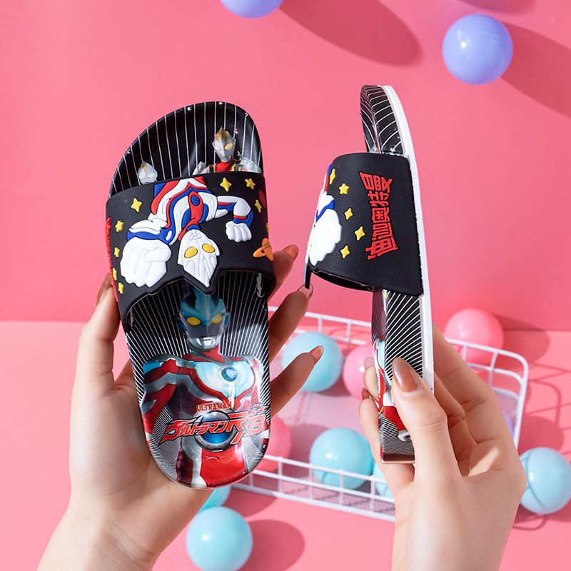 Dép 3D siêu nhân điện quang ultra cho bé trai đế in hình siêu sang chảnh cho bé trai êm chân bé