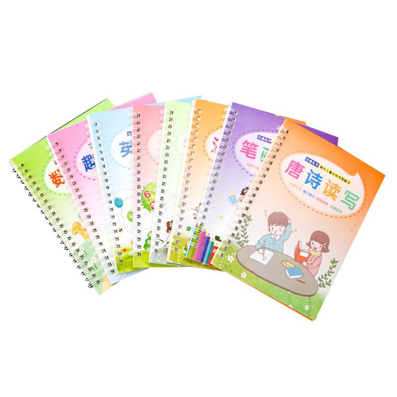 Bộ 3 Vở Tô Màu Tập Viết Tự Xóa Thần Kỳ Cho Bé - Tặng Kèm Bút Viết