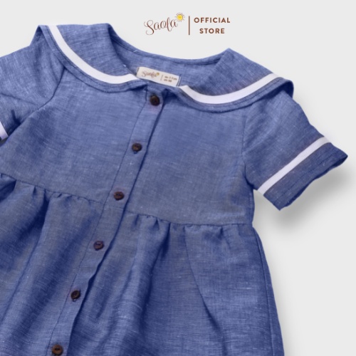 Đầm Babydoll Tay Ngắn Cổ Thủy Thủ Xinh Xắn Cho Bé - SOFIA DRESS - DRL015 - SAOLA KIDS CLOTHING
