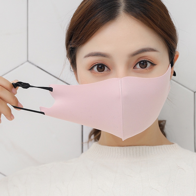 Khẩu Trang Chống Tia Cực Tím Chống Bụi Bằng Lụa Mát Màu Sắc Trơn Tùy Chỉnh
