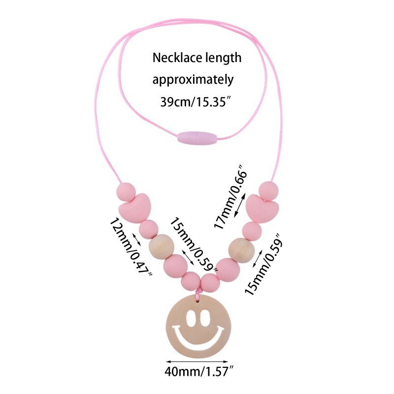 Đồ Chơi Dây Chuỗi Hạt Dài Bằng Silicon Cấp Thực Phẩm Hình Mặt Cười Dễ Thương Cho Bé Mọc Răng