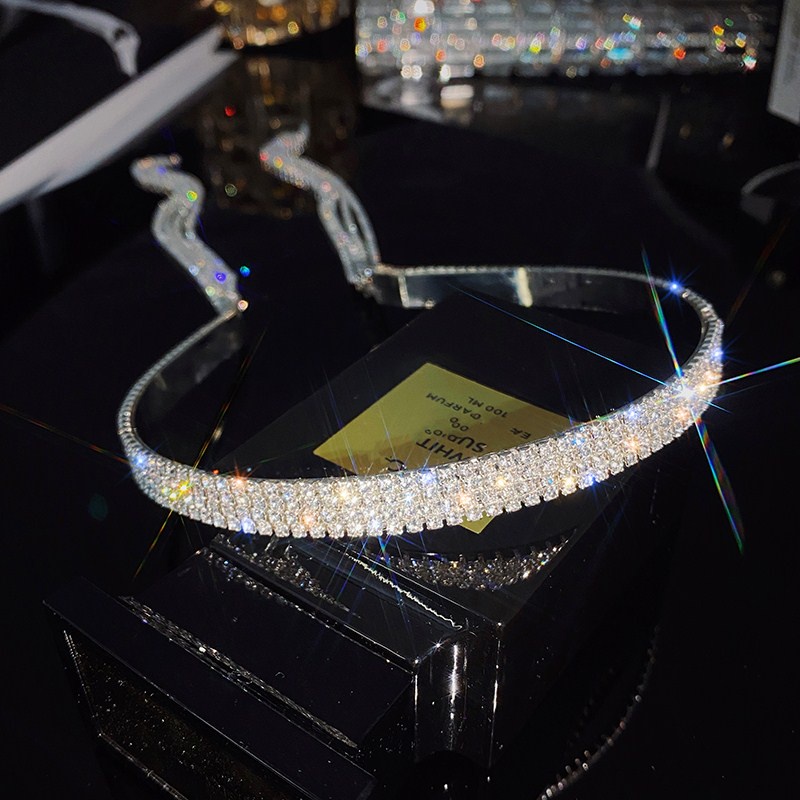 Băng Đô Cài Tóc Đính Đá Phối Tua Rua Phong Cách Mori Hàn Quốc Thời Trang