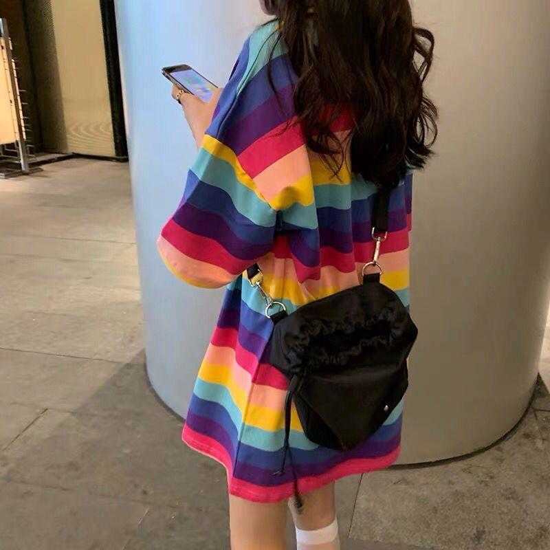 Túi xách dáng vuông rút dây dày dặn màu đen thời trang nữ 2804