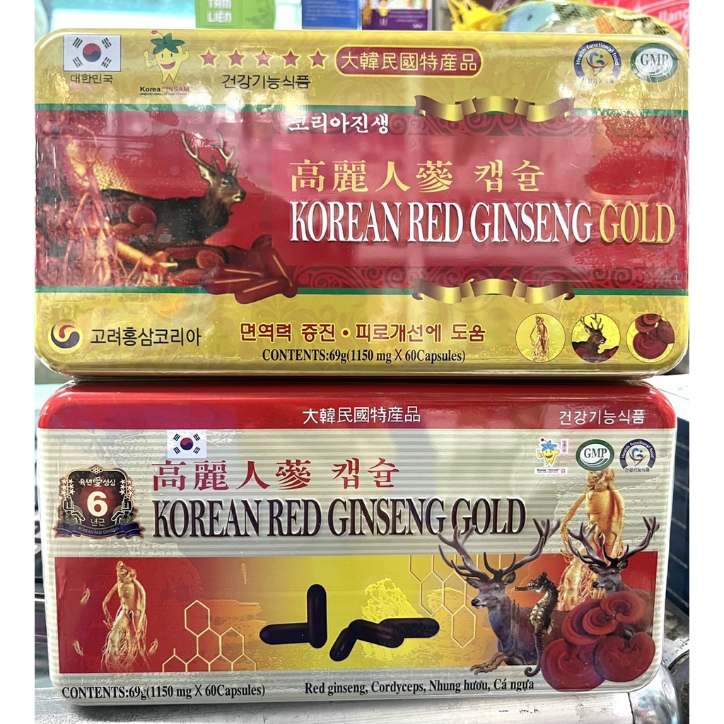 Viên bổ Korean red ginseng gold Giúp bồi bổ cơ thể, ăn ngủ ngon, cho người suy nhược cơ thể