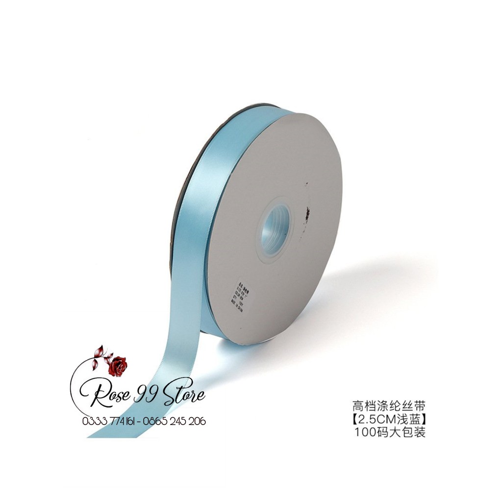 Ruy băng lụa cối 2,5cm chất dày cuộn 100Y