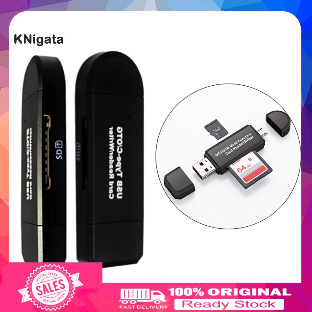 Đầu Đọc Thẻ Nhớ 3 Trong 1 Type-C Usb 2.0 Micro-Usb Tf Sd Tốc Độ Cao | BigBuy360 - bigbuy360.vn