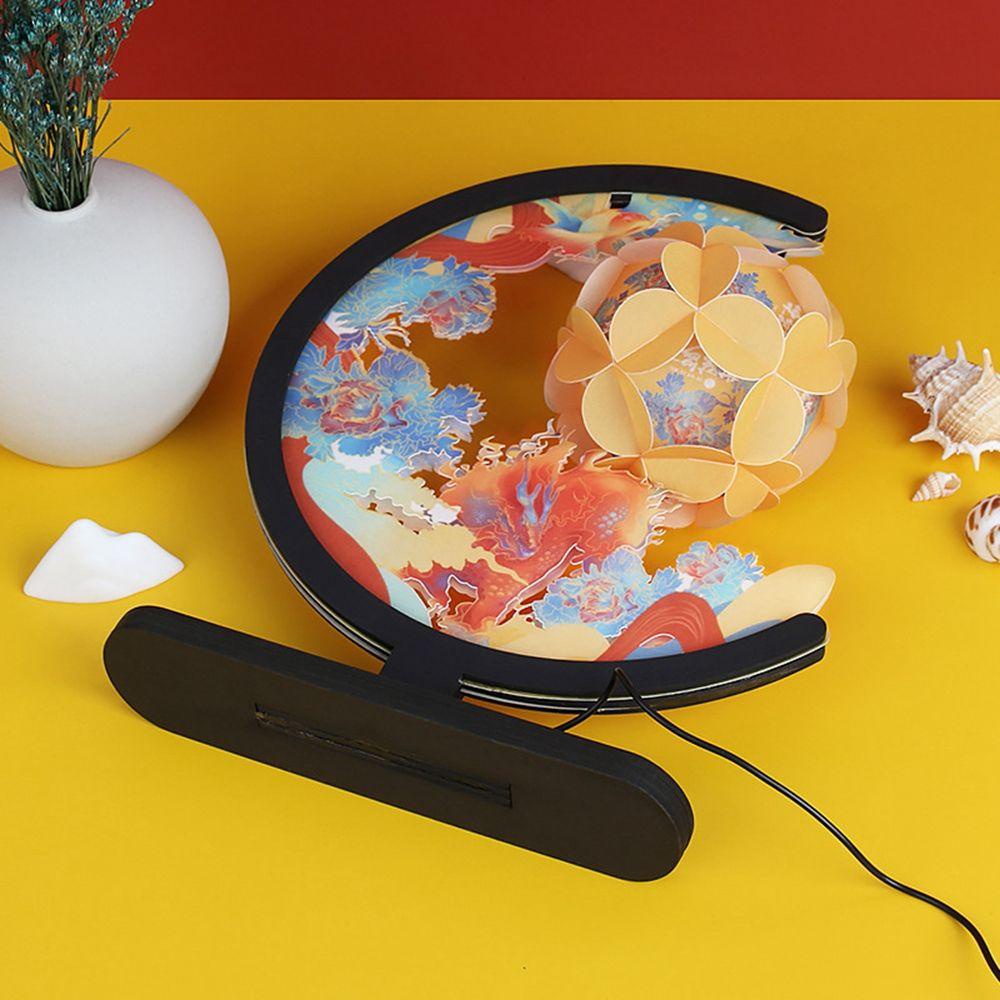 Đèn Ngủ Bằng Giấy 0.5W Khắc Họa Tiết Phong Cách Trung Hoa Cổ Điển Độc Đáo DIY Dùng Trang Trí