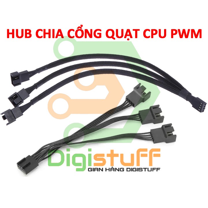 Cáp / Hub chia cổng quạt tản nhiệt CPU / fan case từ 1 sang 3