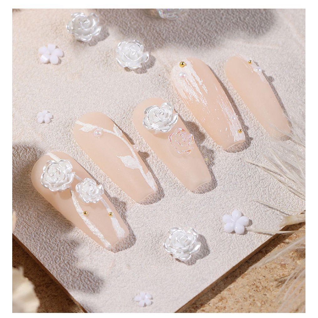OCEANMAP Phụ Kiện Hoa Trà Đính Đá Nhiều Màu Trang Trí Móng Tay Nghệ Thuật DIY