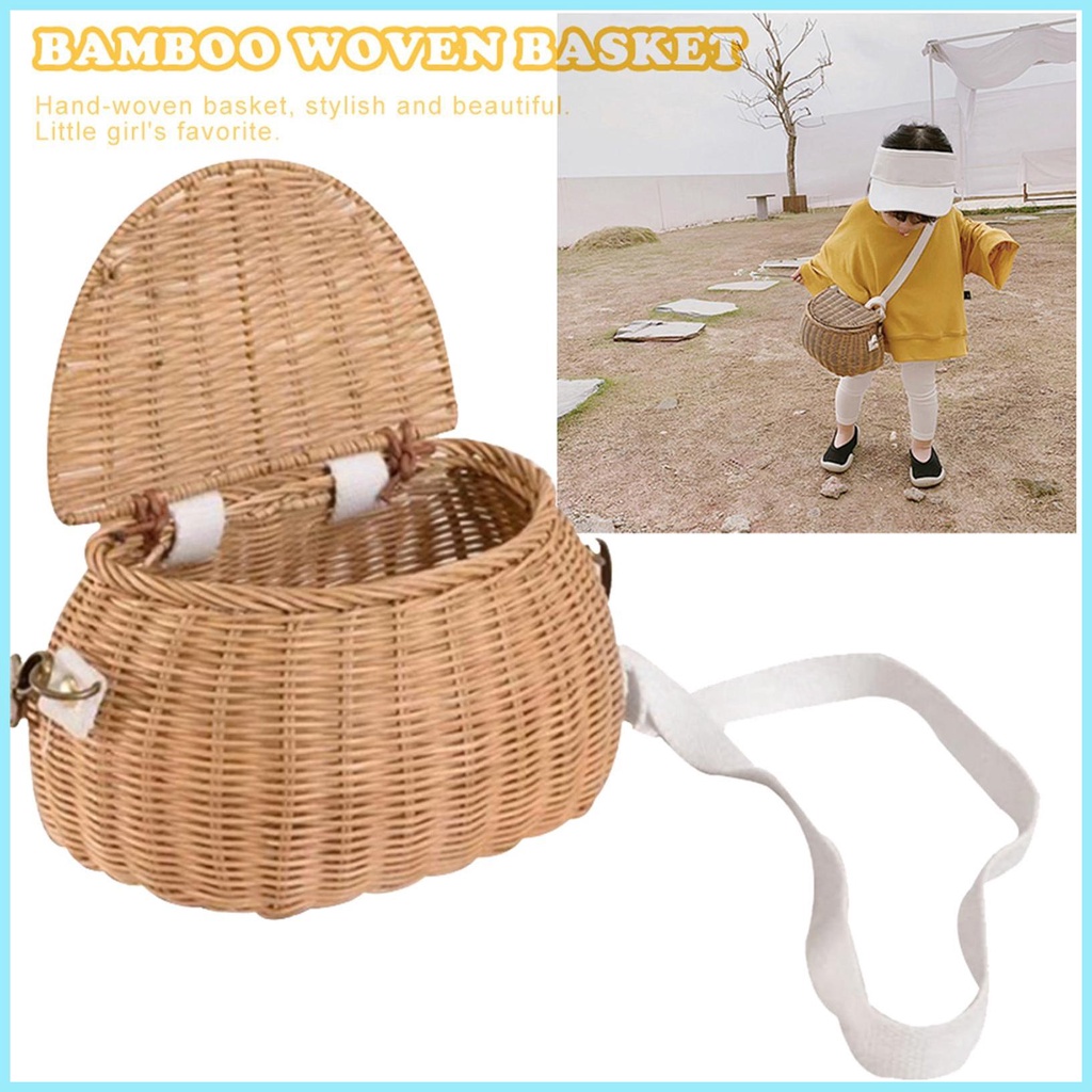 Giỏ Đan Mây Thủ Công Treo Sau Lưng Xe Đạp Trẻ Em