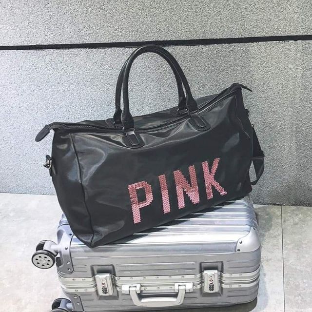 Túi du lịch pink đen HVN
