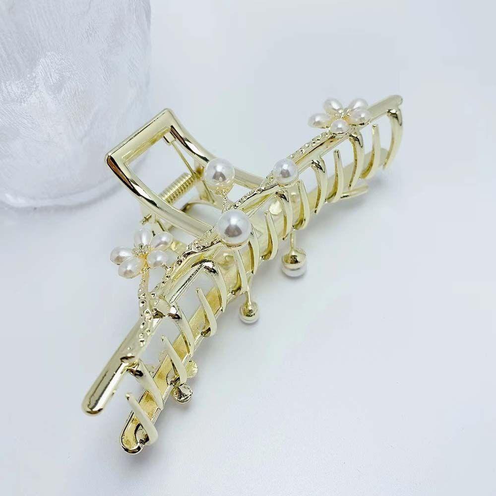 Kẹp Tóc Kim Loại Hình Hoa / Cá Mập Đơn Giản Dễ Phối Đồ Cho Nữ