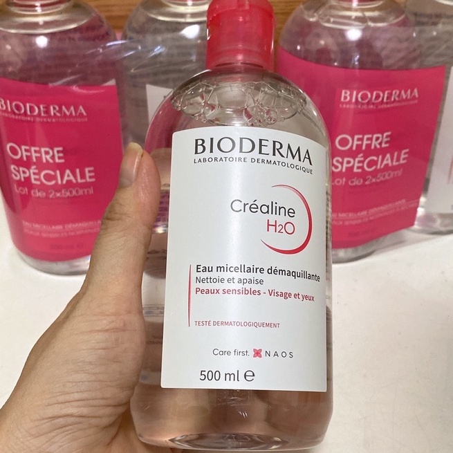 Nước Tẩy Trang Bioderma Créaline H2O cho da nhạy cảm 100ml + 500ml Bản Pháp Mới Nhất