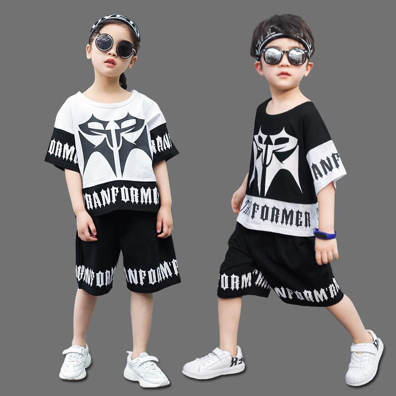Set áo thun tay ngắn & quần dài phong cách hip hop cho bé trai & gái
